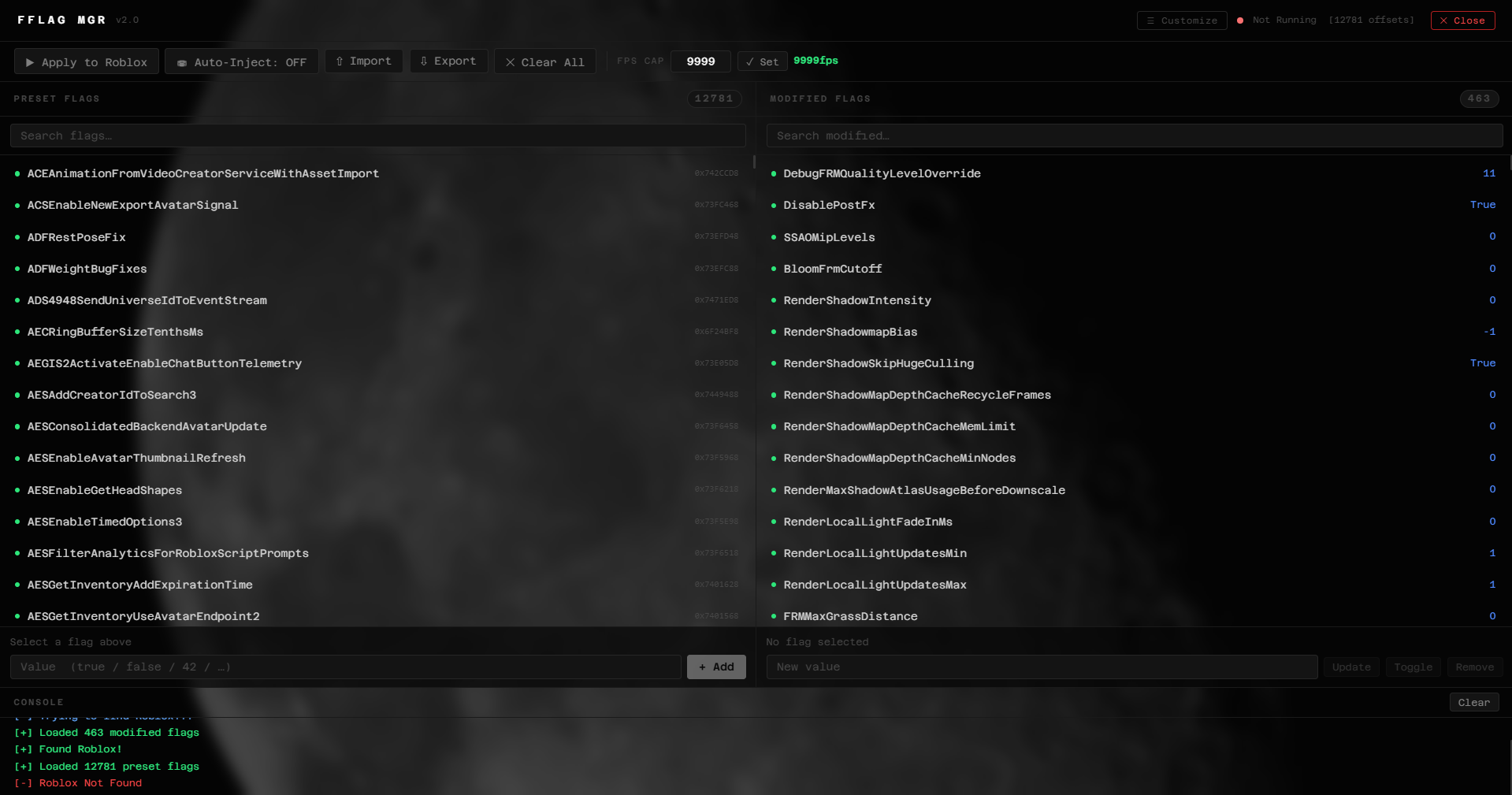 Fastflag Manager Legacy Interface